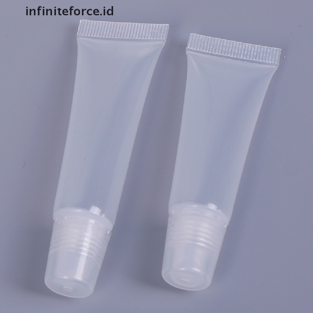 (Infiniteforce.Id) 10pcs / Set Botol Kosong Bahan Plastik Ukuran 8 / 15ml Untuk Lip Gloss / Balm