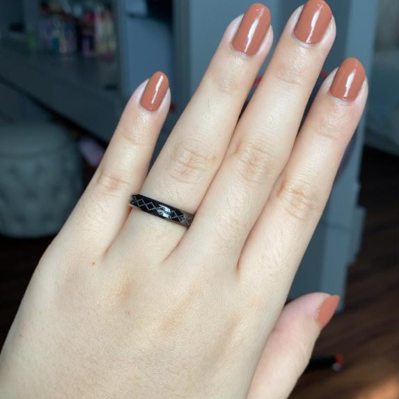 Cincin Titanium Mini Korea Wanita CK123 warna hitam bisa untuk cincin kawin nikah fashion