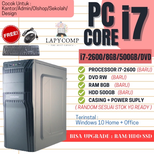 PROMO RAKITAN KOMPUTER CPU - INTEL CORE I7-2600 - RAM 8GB - HDD 500GB - DVD - FREE MOUSE KEYBOARD USB