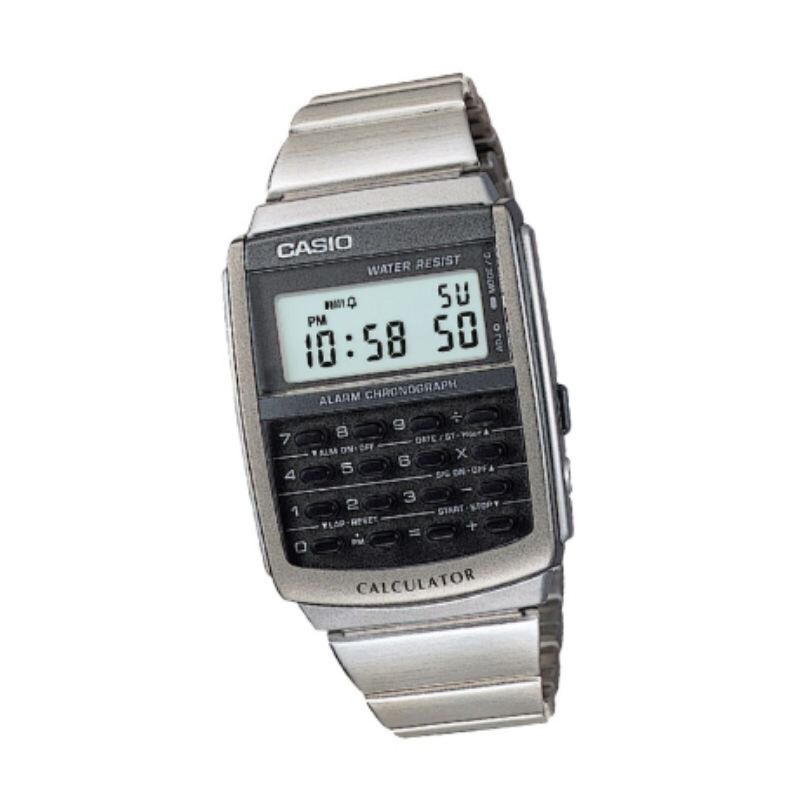 Jam Tangan Pria Casio General CA-506-1DF Calculator Silver Stainless Steel