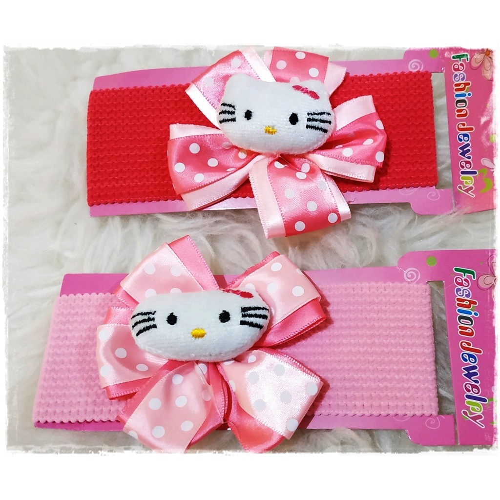 HN01 Headband Bandana Net Kepala Hello Kitty Pita Polka 32cm