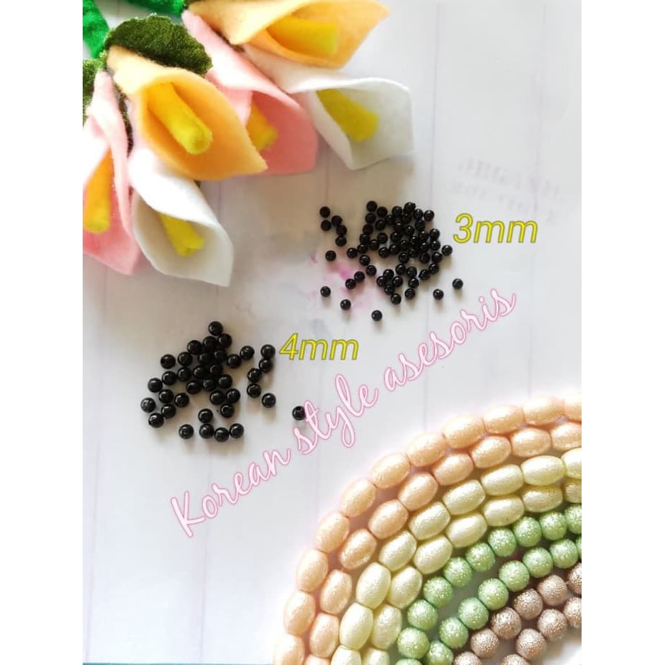 mata boneka 3mm/mote hitam 3mm