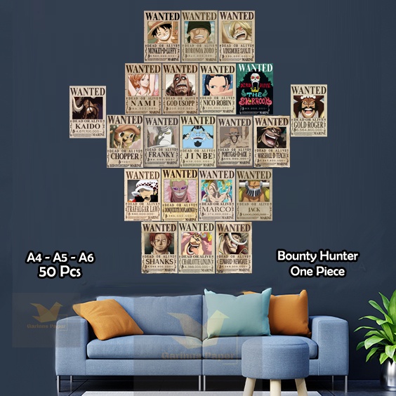 Poster Dinding Kamar Aesthetic Motif Bounty Hunter One Piece 50 Pcs Murah Dan Berkualitas