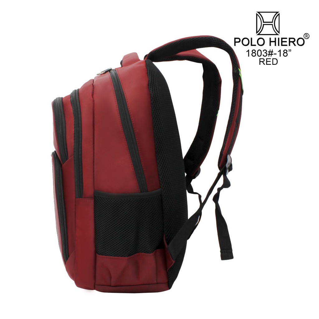 (RF) Tas Ransel Fashion Polo Hiero 1803 Tas Pria Laptop Ransel Import Sekolah (Free Rain Cover)