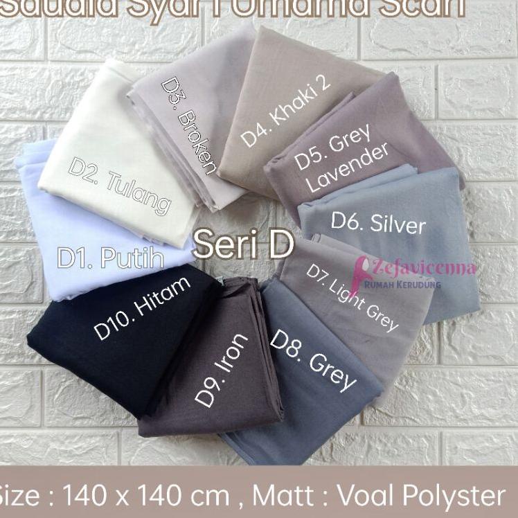 Segi Empat Saudia Syari by Umama Scarf - Jilbab Segi Empat Jumbo Syar'i bahan katun NWReady ～ Ready 