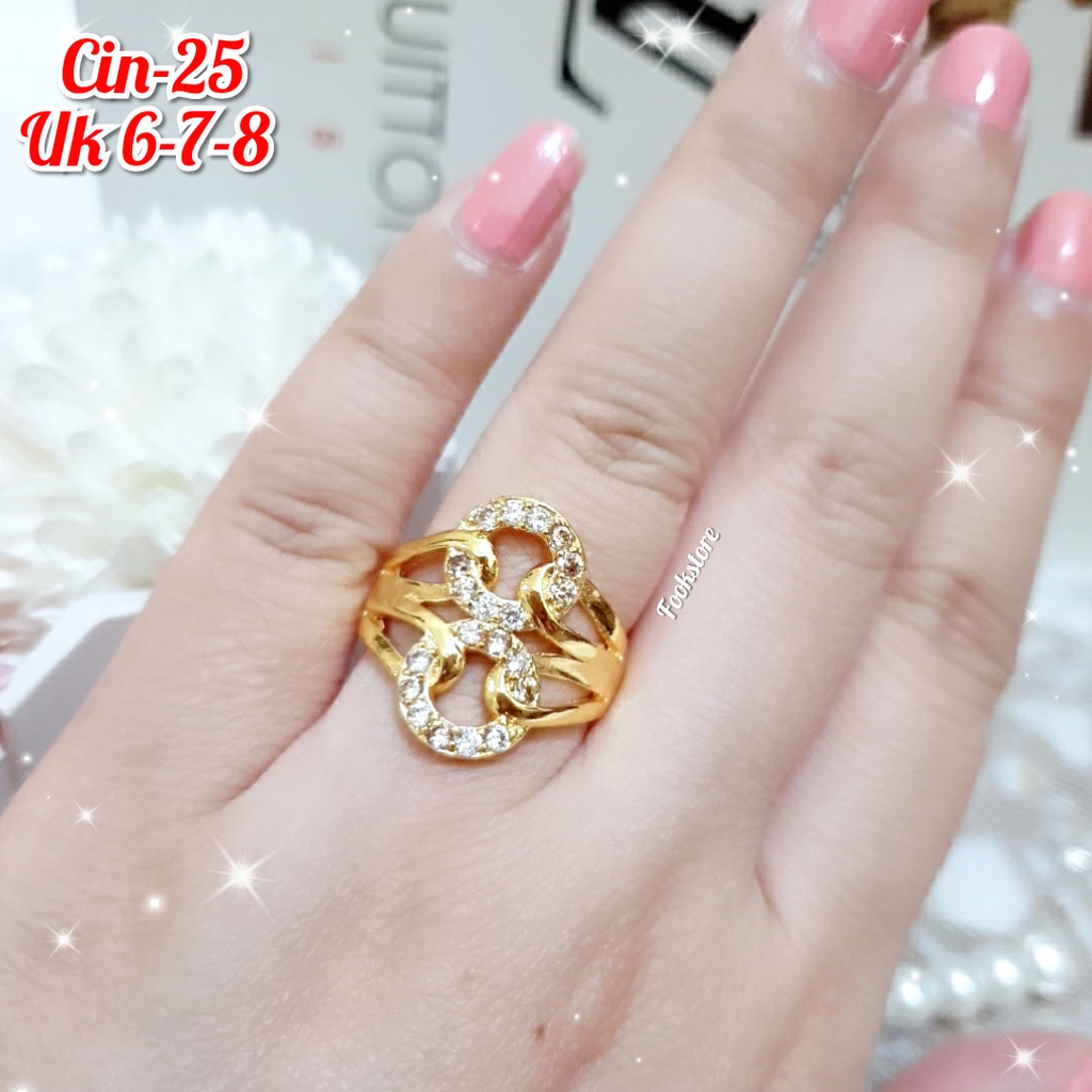 COD CINCIN WANITA LOVE PERMATA ZICRON FASHION KOREA