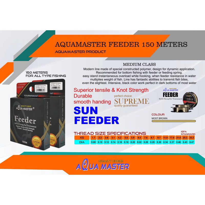 Senar Pancing Aquamaster Feeder 150 Meter