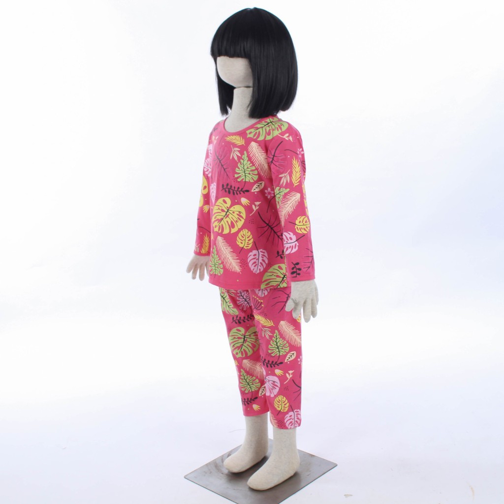 SETELAN FASHION KLEPON SRA162 BAJU ANAK PEREMPUAN MOTIF DAUN JANDA BOLONG BAHAN KAOS 2-7 TAHUN-3