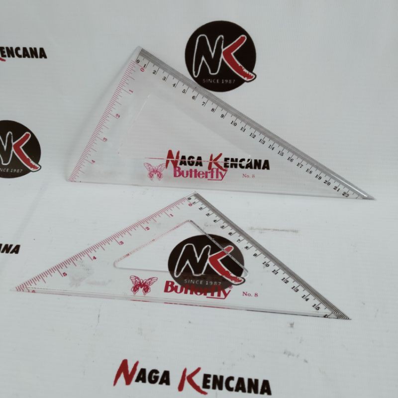 

Penggaris Plastik Segitiga Butterfly Besar No. 8