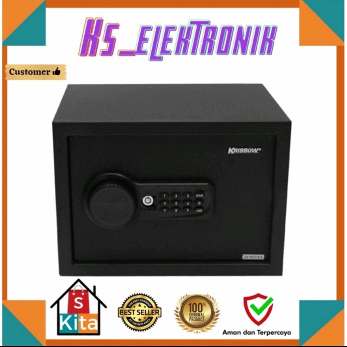 Brankas Krisbow Dengan Alarm/Brankas Besi/Kotak Penyimpanan Uang