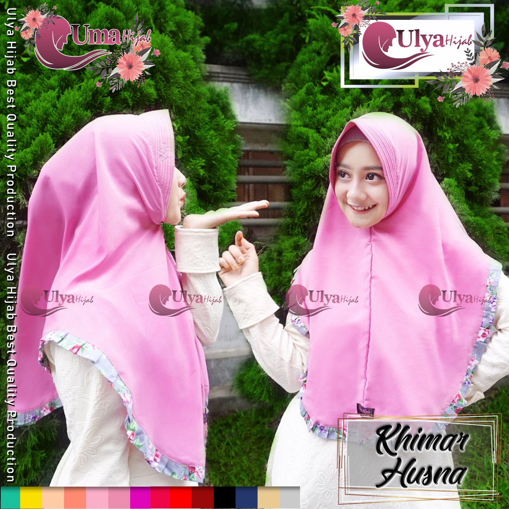 TERMURAH  Khimar instant HUSNA bahan wolfis Brand Ori ULYA HIJAB
