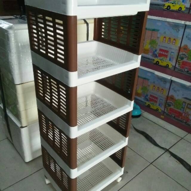 RAK PLASTIK/ RAK BUMBU / RAK DAPUR / RAK BUKU / RAK PORTABLE/ RAK SERBAGUNA THABITA SUSUN 5