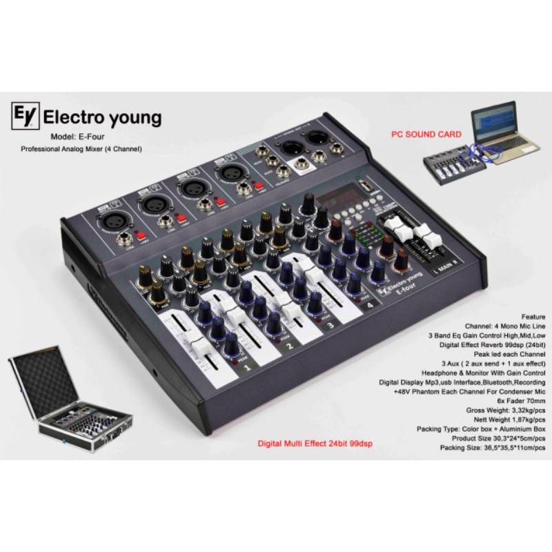 MIXER ASHLEY 4 CHANNEL ELECTRO YOUNG E FOUR