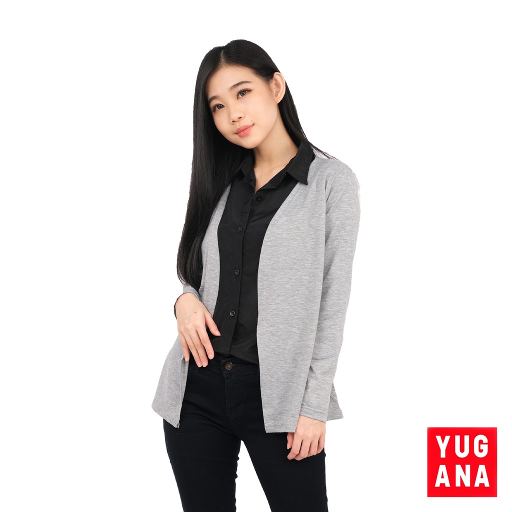 BL - CRSPX Cardigan Oversize Wanita Polos-ABU M
