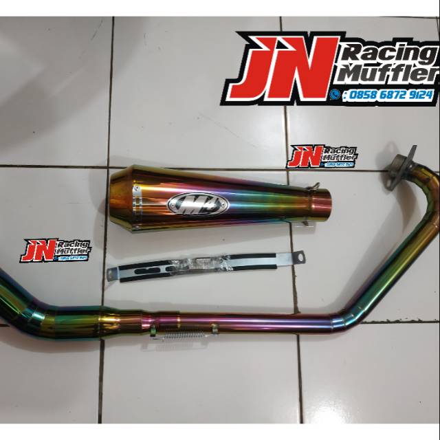 Knalpot racing m4 full pelangi vixion.satria,cbr,r15,sonic dll