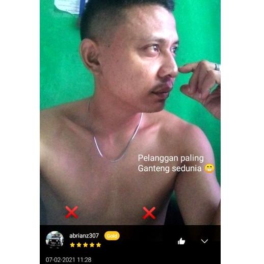 Z60 Kalung Titanium Anti Karat Pria Wanita Cowok Cewek Keren Pipih Panjang Silver Putih Emas Polos ➯