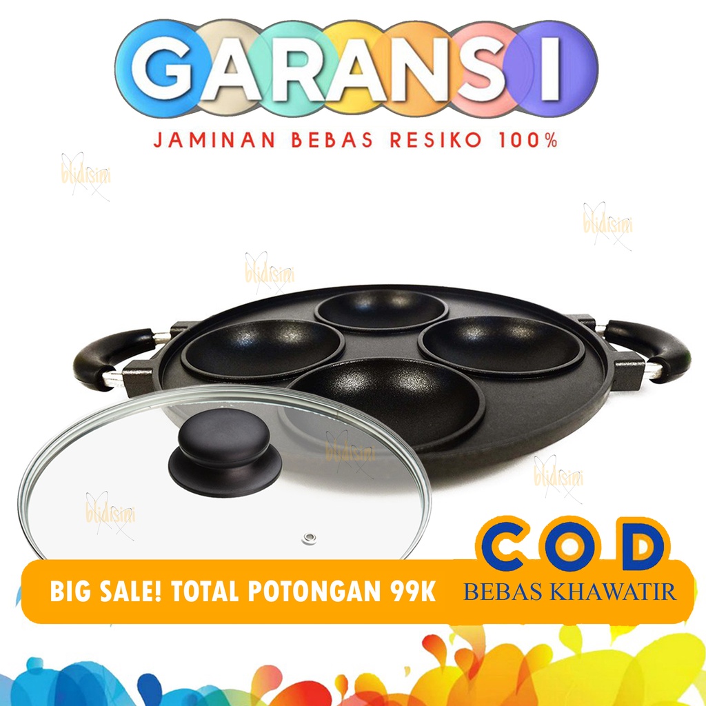 Cetakan Kue Bikang Mawar Teflon Serabi Selong Anti Lengket Happy Call