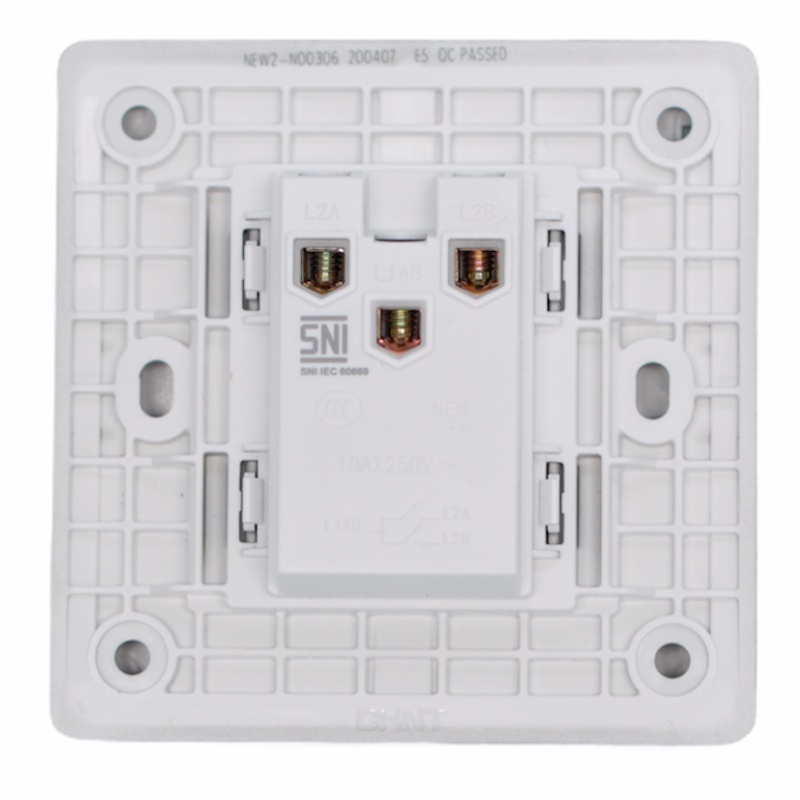 CHINT NEW2M White 2-gang 1-way Switch / saklar