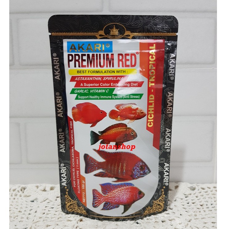 Akari Premium Red Chiclid Cichlid Tropical 100gr 100 gr Makanan Pakan Pelet Ikan