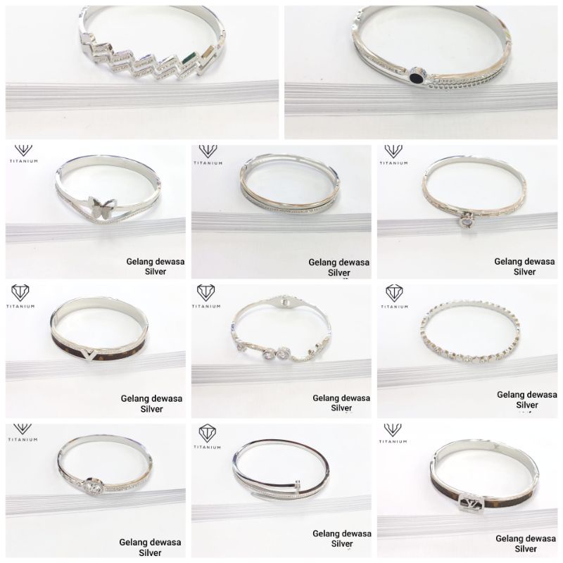 GELANG BANGKOK TITANIUM DEWASA WARNA SILVER