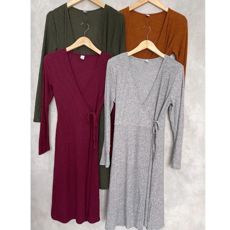 OLD NAVY Rib Knit Wrap Dress