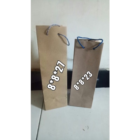 

Paperbag kraft coklat untuk botol, tumbler, tupperware dll