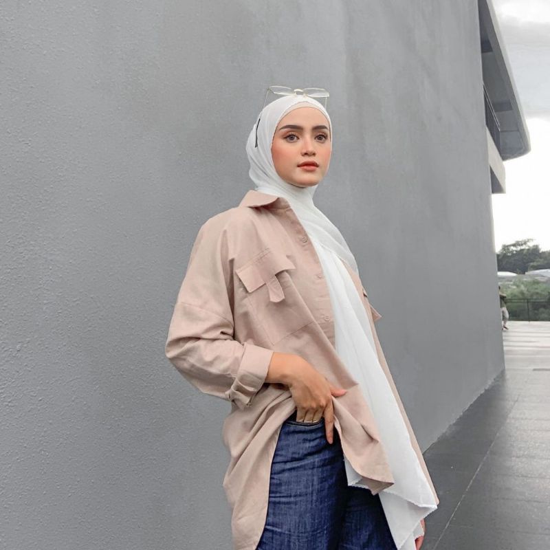 Kemeja Oversized by Keenanthi / Oversized Kemeja / Kemeja Saku / Kemeja Linen / Kemeja Fuschia / Kemeja Khaki / Kemeja Turkish / Kemeja Pink