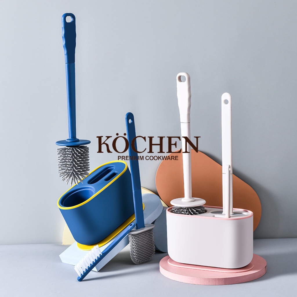 SIKAT PEMBERSIH KLOSET WC TOILET SILIKON JONGKOK DUDUK GAGANG PANJANG FLEKSIBEL 3in1 Alat Pembersih Kamar Mandi Praktis By Mykochen.ina