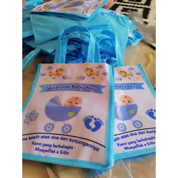 

tas souvenir lahiran baby. tas ultah