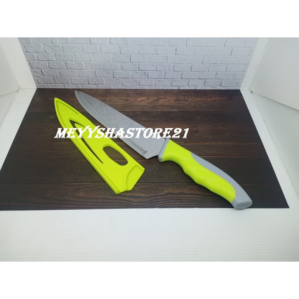 pisau stainless gagang warna /pisau dapur /panjang 34 cm