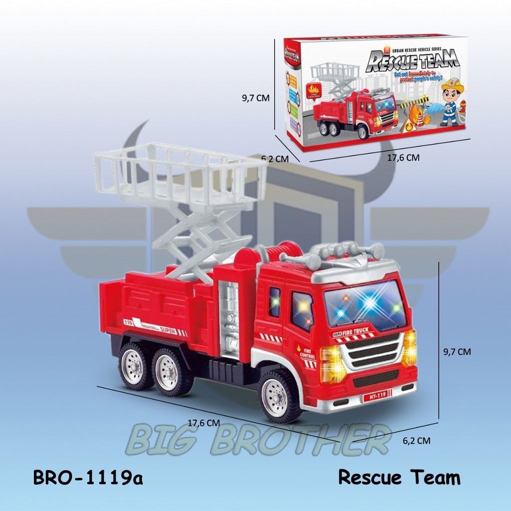 Mainan Anak Mobil Mobilan Pemadam Kebakaran Mobil Baterai BRO1119