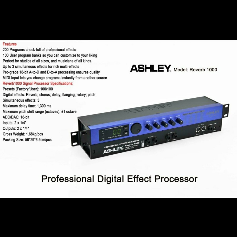 efek vocal ashley reverb1000 reverb 1000 original