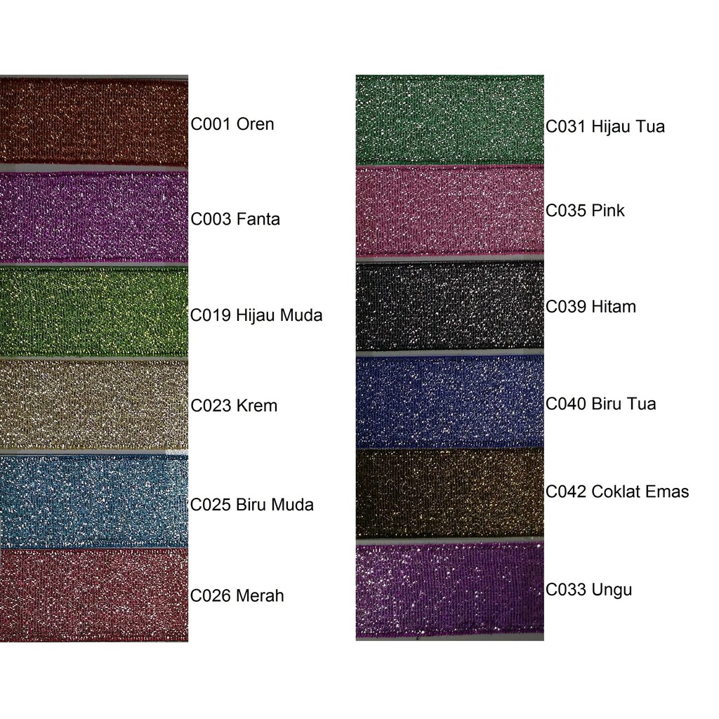 

FRESH Pita Kain Glitter Metalik Ribbon 1 x 20yd per roll ISTIMEWA