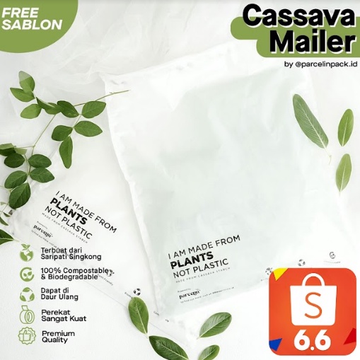 

Polymailer Cassava / Polymailer Ecofriendly / Packaging Ramah Lingkungan / Packaging Ecofriendly / Telo Bag