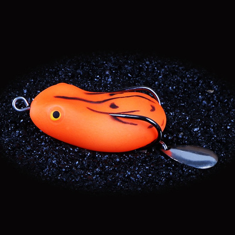 1Pcs Frog Umpan Pancing 4.5cm 7g Luminous Fishing Lure Soft Bait Bentuk Katak Imitasi Dengan Dua Mata Kail Bait Floating