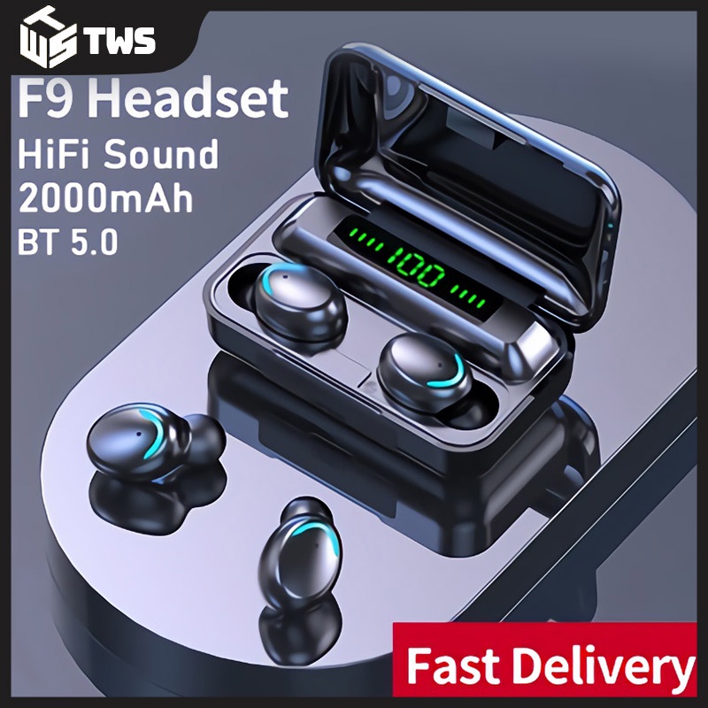 Mini Wireless Bluetooth 5.0 F9 TWS Earbuds with Mic Portable Headset