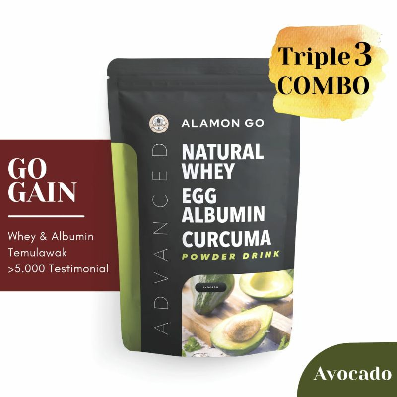 SUSU PENAMBAH BERAT BADAN ALAMON GO GAIN NATURAL WHEY (EGG,ALBUMIN &amp; CURCUMA)