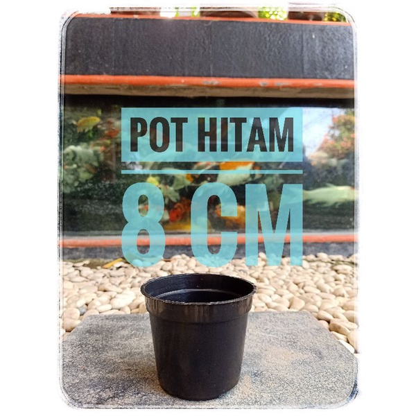 pot bunga  kecil 8cm hitam polos
