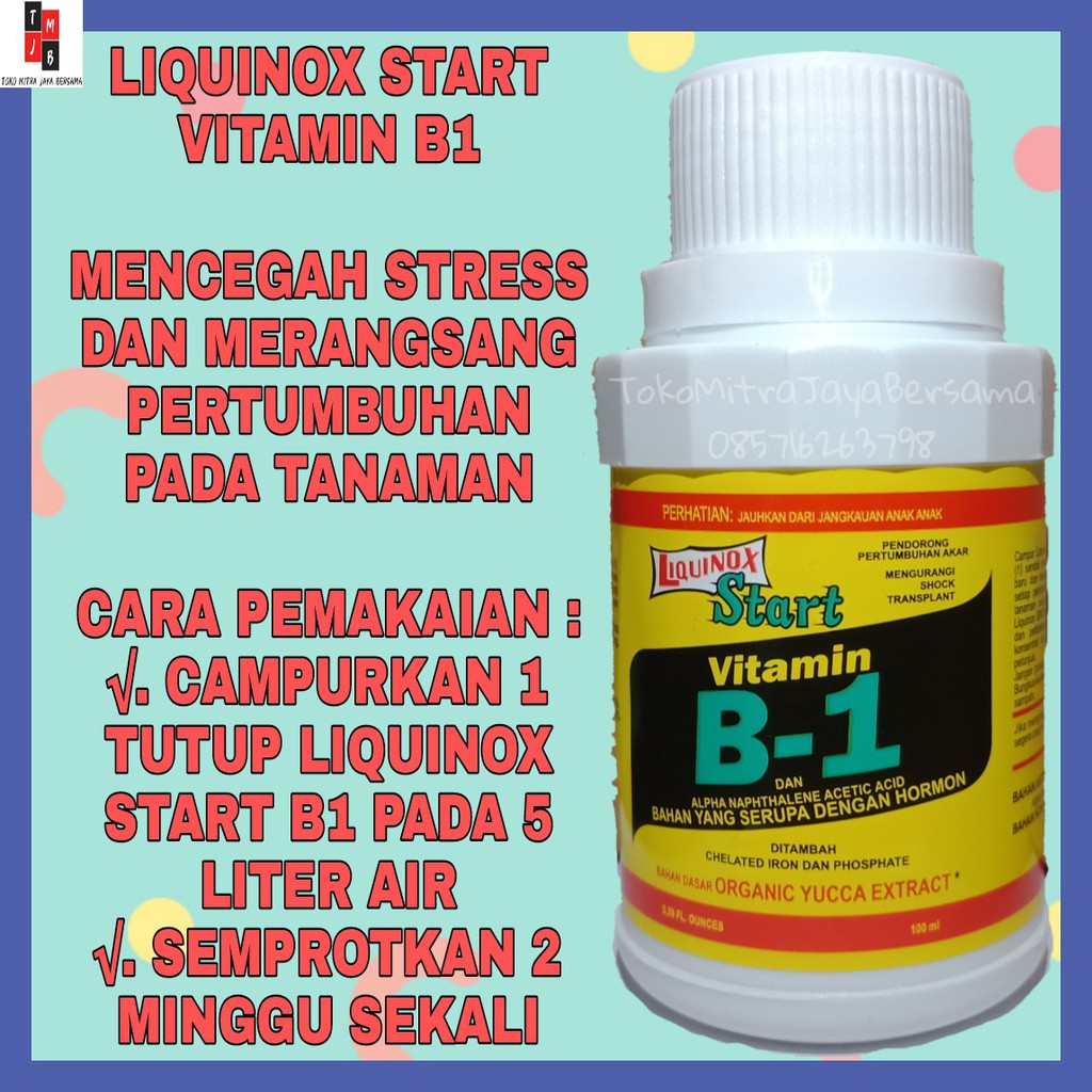 VITAMIN B1 LIQUINOX START 100 ML HORMON PUPUK CAIR ZPT ANTI STRESS TANAMAN b1