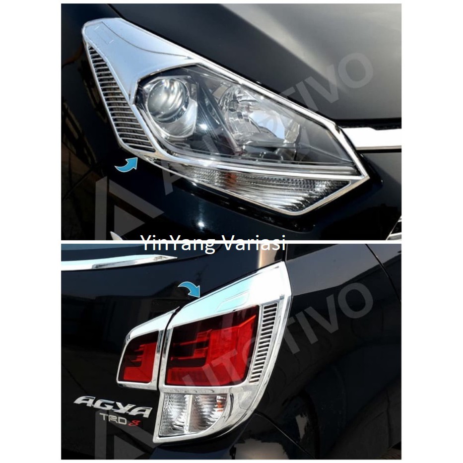 PAKET Garnish Depan Belakang Agya 2017 2019 2020 Chrome