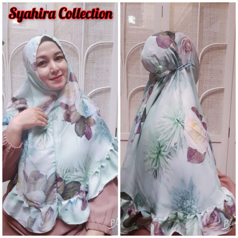 Bergo Renda instan katun silk motif Premium (Anti tembem)