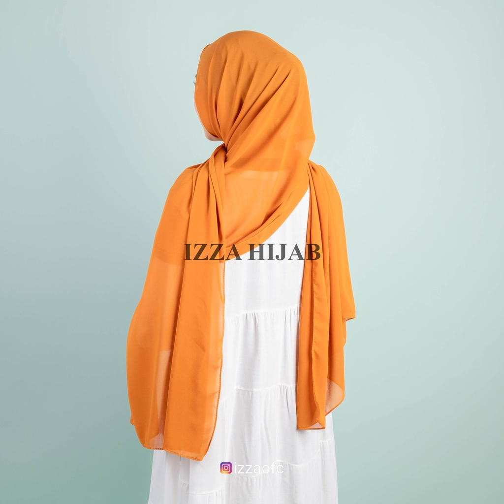 -/+(175cm x 75 cm) JILBAB HIJAB PASHMINA DIAMOND POLOS /PASHMINA SABYAN-Kuning  size 175x75