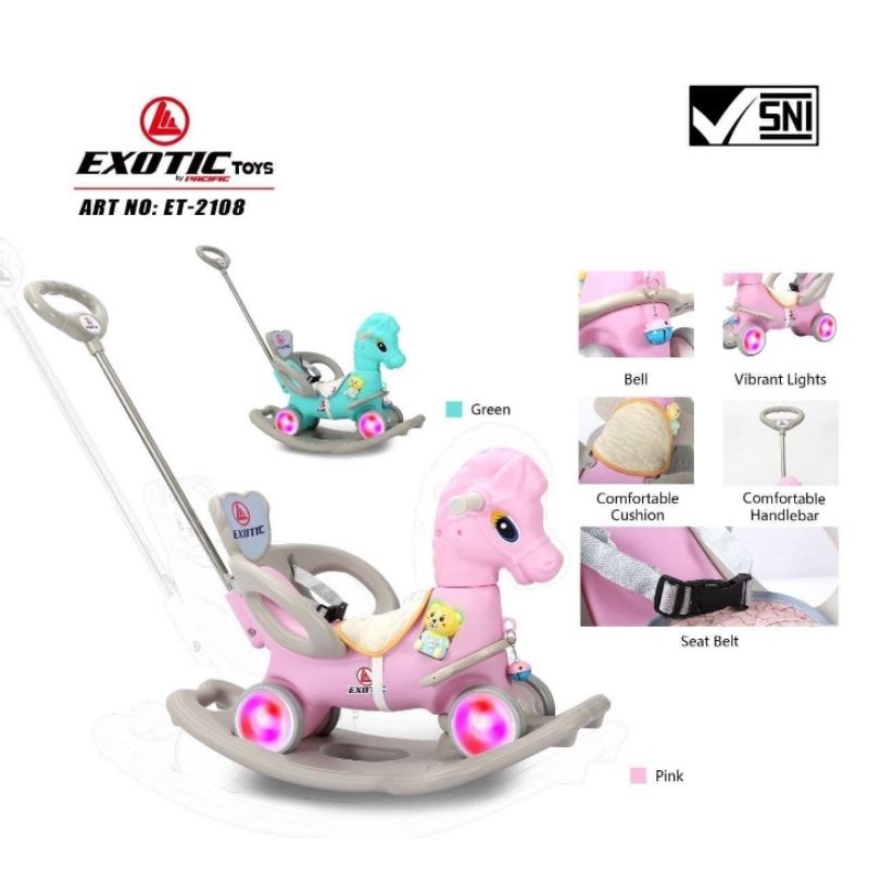 KUDA DINO GOYANG EXOTIC ET2108 &amp; ET2110 KUDA KARET / KUDA LUMPING / SEPEDA ANAK / RIDE ON