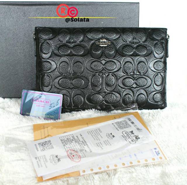 Clutch Coach Pria Wanita Handbag Kukit Asli Clutchbag