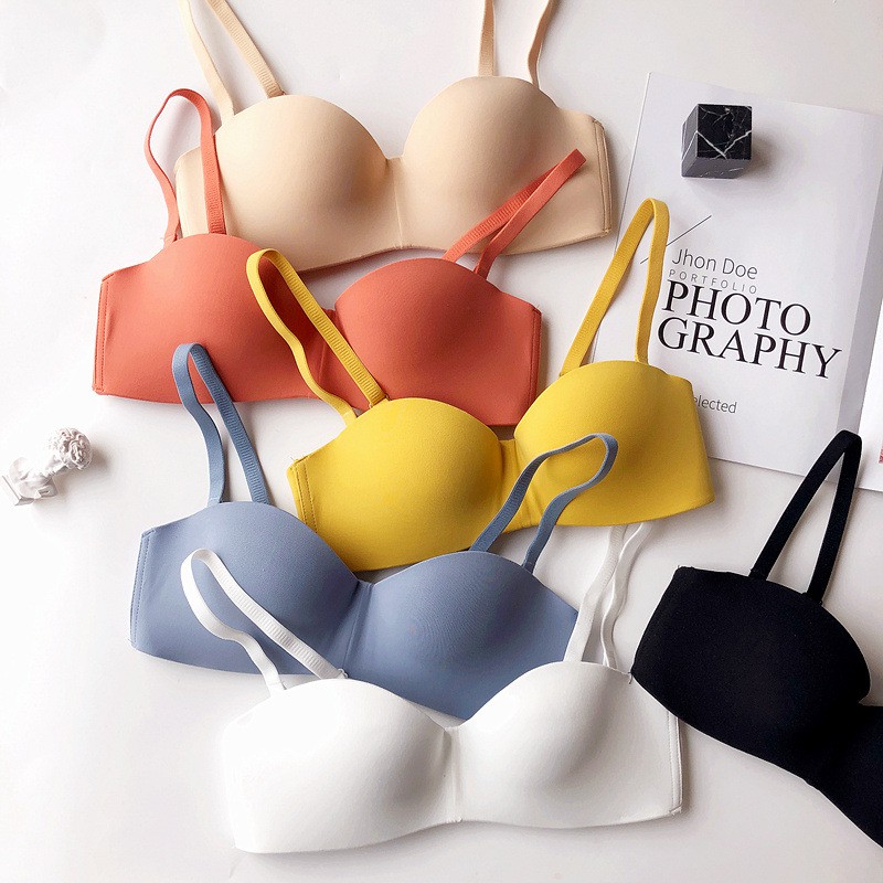Bra Model Seamless Tanpa Kawat Seamless Gaya untuk Wanita / Half Cup Bra Bralette Tanpa Kawat