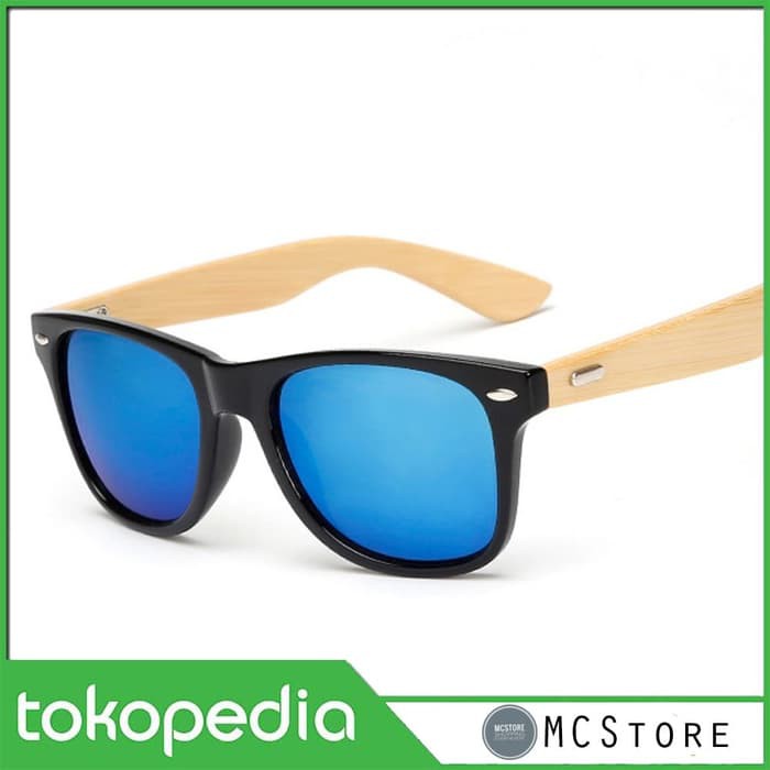 em178 Kacamata Fashion Retro Wood - Black