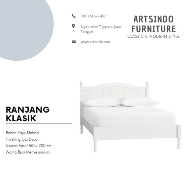 Tempat Tidur Klasik Modern, Ranjang simple Kasur no 2