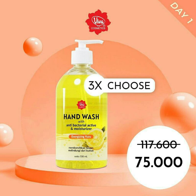 Paket 3 Sabun Cuci Tangan Hand Wash Viva Aloe Vera Yuzu Peppermint