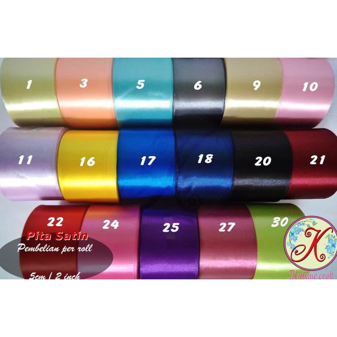 

Pita Satin 5cm (2 Inch) per roll - Hijau