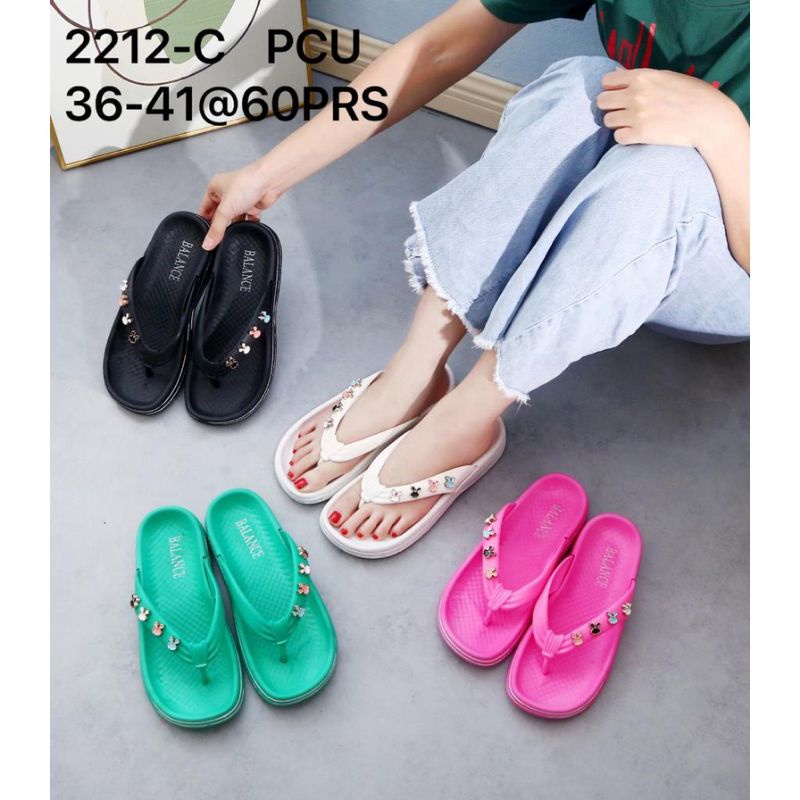 New BLC  2212 Sandal Jepit Jelly Wedges Be Colourfull